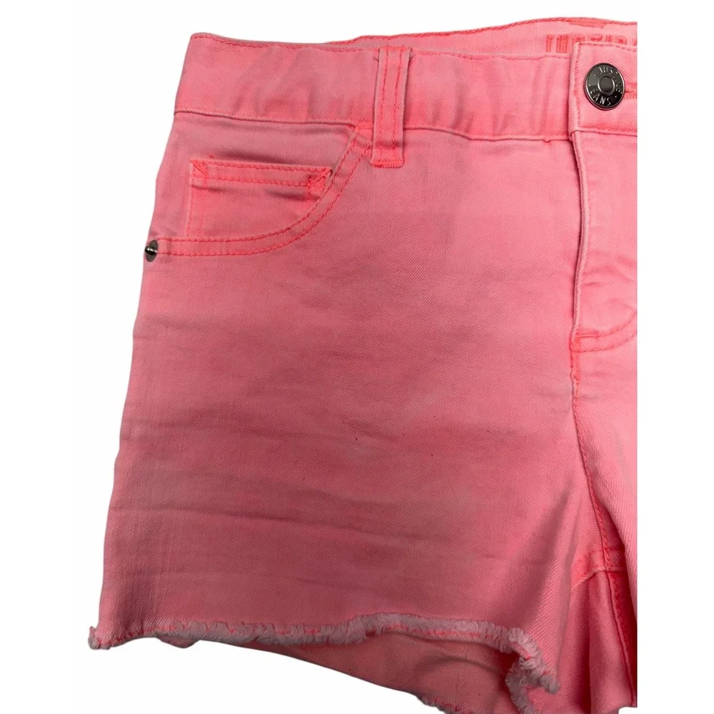 Justice Shorts Girls Size 16 Pink Cut Off Raw Denim Stretch Casual‎ Walking